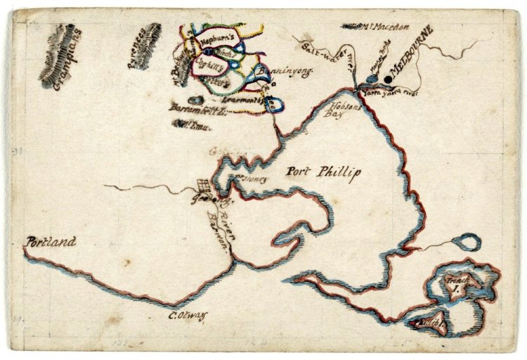 Charles Norton map Port Phillip and around courtesy State Library of Victoria
